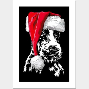 Funny Fox Terrier Santa Christmas dog mom Posters and Art